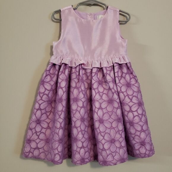 DRESSED UP BY GYMBOREE PURPLE FLOWER EASTER DRESS SIZE 3T - Picture 1 of 5
